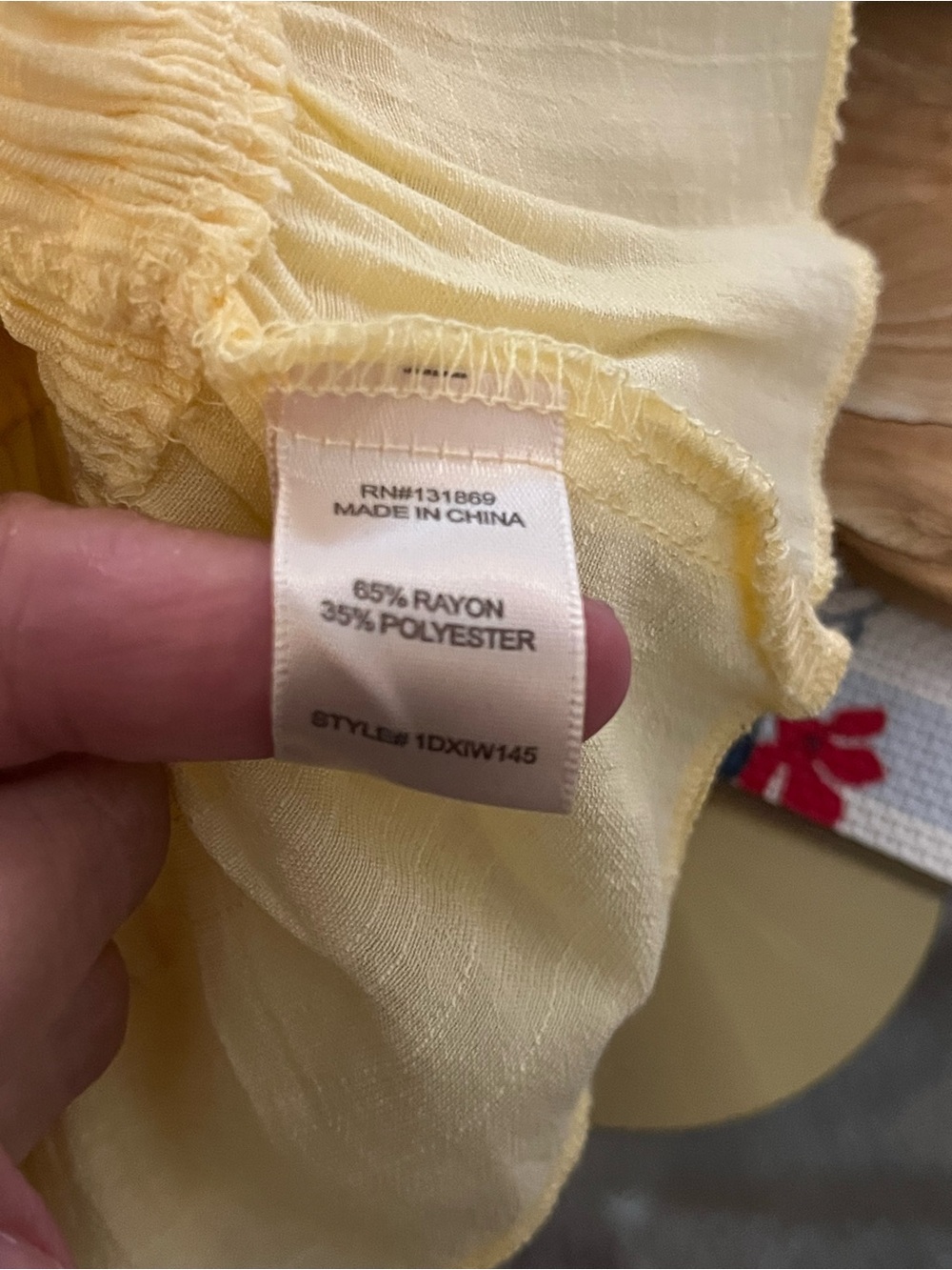 Smocked Yellow Ruffle Crop Top with Button Front - Picture 5 of 5